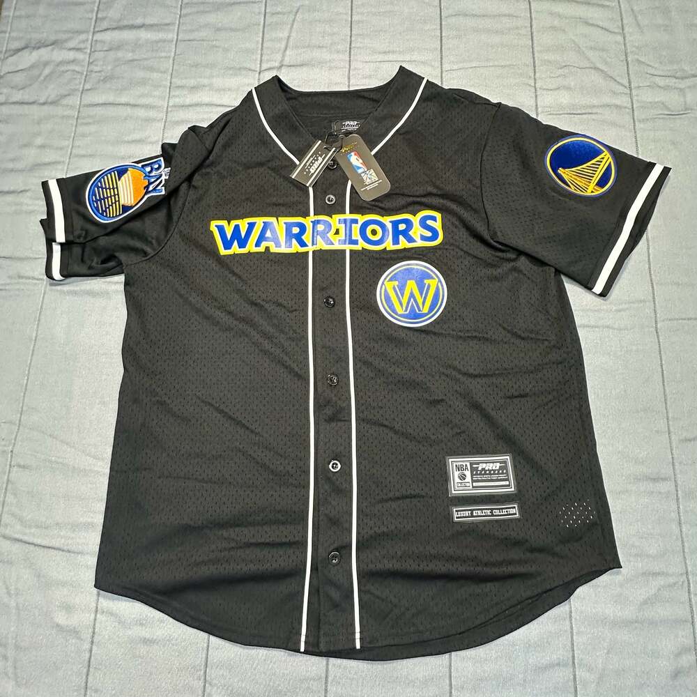 NWT Golden State Warriors Pro Standard Black Capsule Baseball Button-Up Shirt